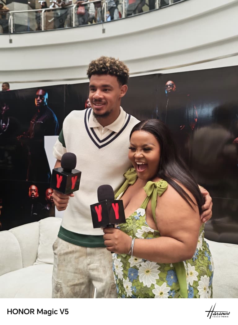Ronwen Williams and Karen Mthethwa from YFM